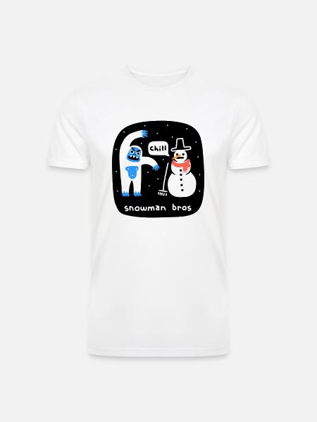 Snowman Bros - Men’s Tri-Blend Organic T-Shirt - white