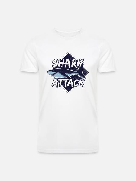 Shark - Men’s Tri-Blend Organic T-Shirt - white
