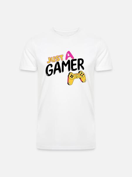 Just A Gamer - Men’s Tri-Blend Organic T-Shirt - white