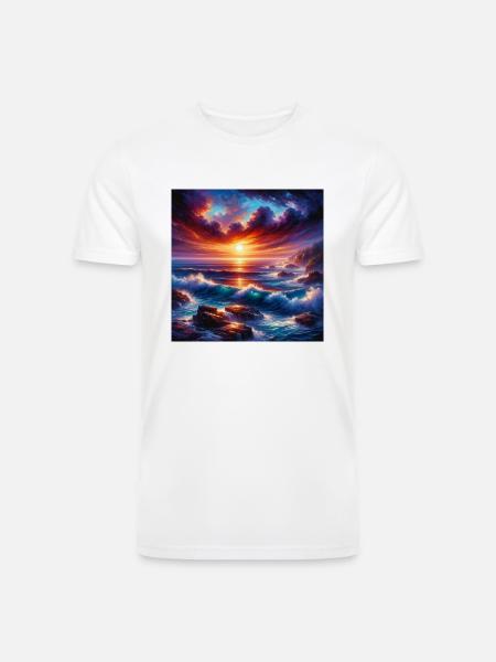 Sunset Serenity - Men’s Tri-Blend Organic T-Shirt - white