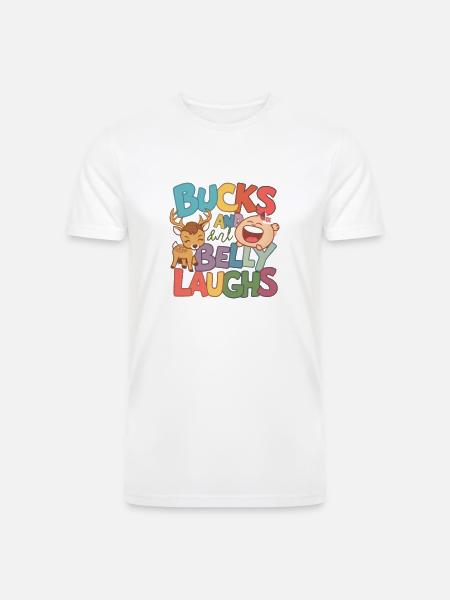 Bucks and Belly Laughs - Men’s Tri-Blend Organic T-Shirt - white