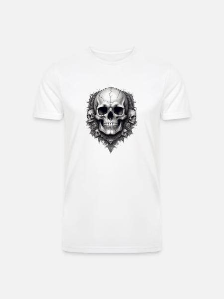 Skull faces - Men’s Tri-Blend Organic T-Shirt - white
