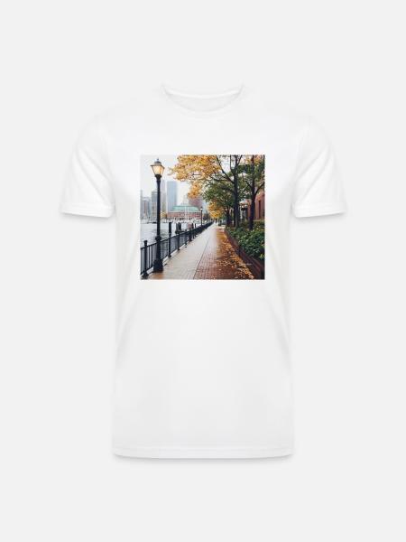 Boston, Massachusetts - Men’s Tri-Blend Organic T-Shirt - white