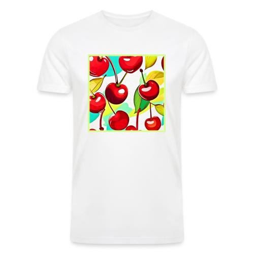 Vibrant Cherry Pattern - Men’s Tri-Blend Organic T-Shirt