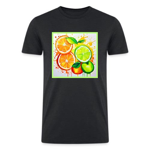 Neon Chaos Liquid Color Explosion - Men’s Tri-Blend Organic T-Shirt
