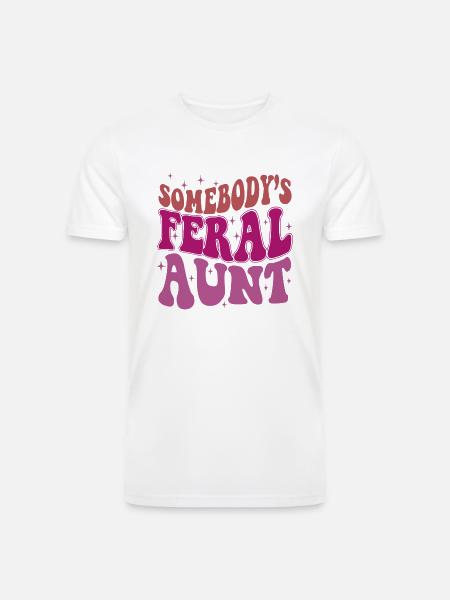 Somebody's Feral Aunt - Men’s Tri-Blend Organic T-Shirt - white