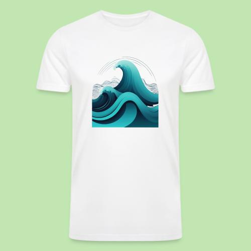 Dynamic Ocean Wave Illustration - Men’s Tri-Blend Organic T-Shirt