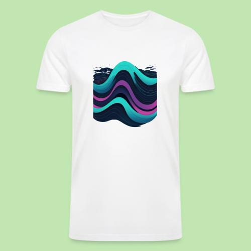 Abstract Wavy Ocean Pattern - Men’s Tri-Blend Organic T-Shirt