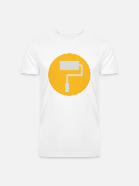 Paint Roller Symbol - Men’s Tri-Blend Organic T-Shirt - white