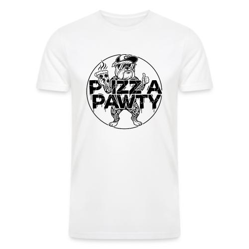 Pizza Pawty Bulldog T-Shirt | Funny Dog Pizza Tee - Men’s Tri-Blend Organic T-Shirt