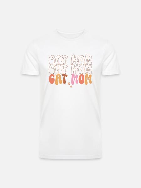Cat Mom - Men’s Tri-Blend Organic T-Shirt - white