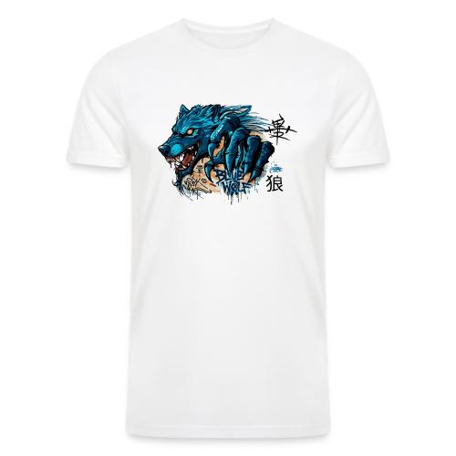 Blue Wolf Graffiti Street Art - Men’s Tri-Blend Organic T-Shirt