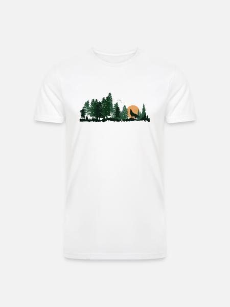 Wildlife Wolf Howling - Men’s Tri-Blend Organic T-Shirt - white