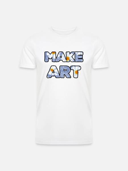 Make Art daisy - Men’s Tri-Blend Organic T-Shirt - white