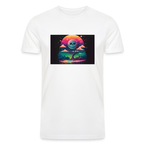 A Full Skull Moon Smiles Down On You - Psychedelic - Men’s Tri-Blend Organic T-Shirt