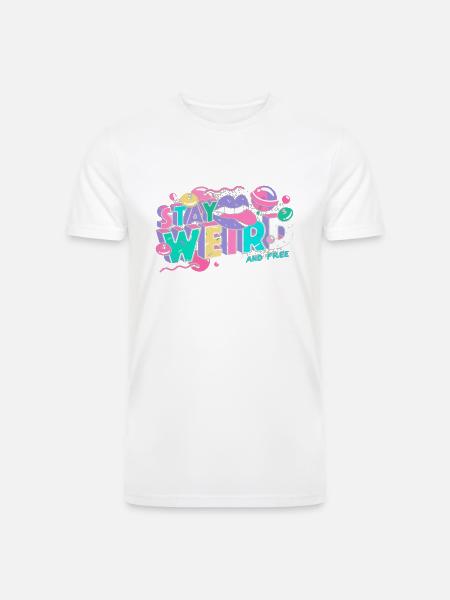 Stay Weird - Men’s Tri-Blend Organic T-Shirt - white