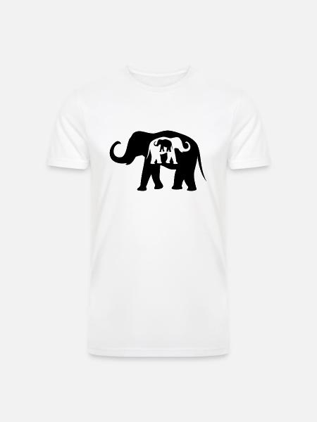 Black And White Elephants - Men’s Tri-Blend Organic T-Shirt - white