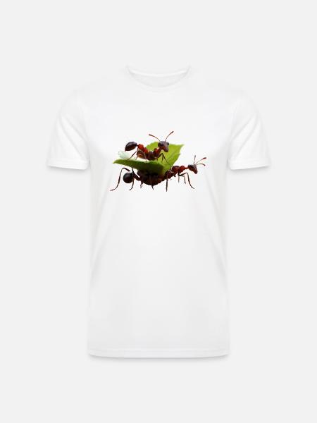 a_group_of_ants_working - Men’s Tri-Blend Organic T-Shirt - white