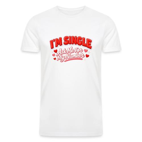 I’m Single Retro Bubble - Men’s Tri-Blend Organic T-Shirt