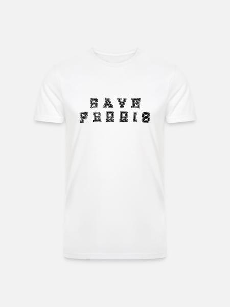 SAVE FERRIS funny - Men’s Tri-Blend Organic T-Shirt - white