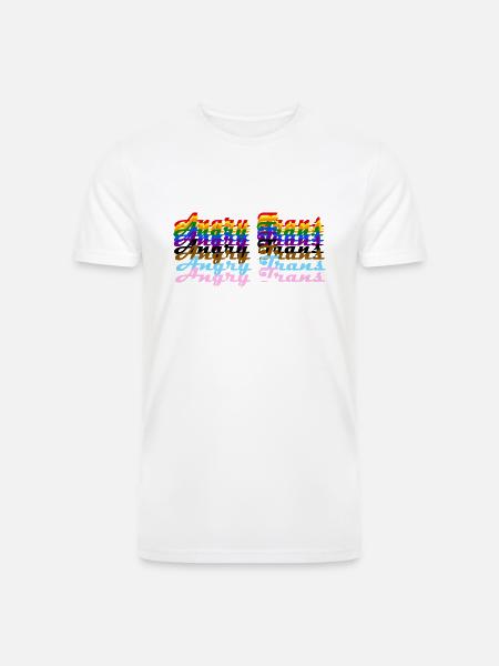 Angry Trans - Men’s Tri-Blend Organic T-Shirt - white