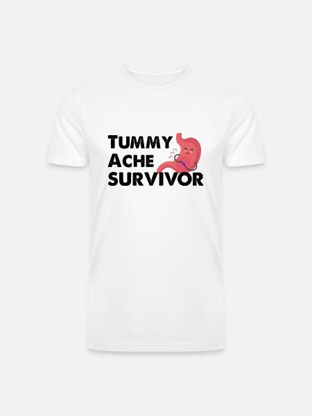 Tummy Ache Survivor - Men’s Tri-Blend Organic T-Shirt - white
