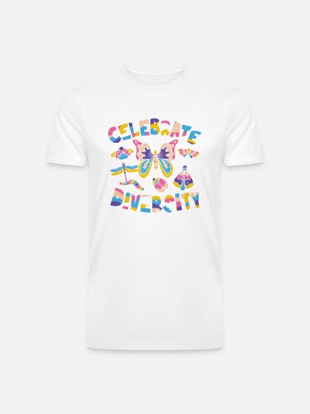 Celebrate Diversity - Men’s Tri-Blend Organic T-Shirt - white