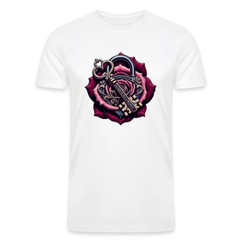 You Hold the Key to My Heart Rose Lock T-Shirt - Men’s Tri-Blend Organic T-Shirt