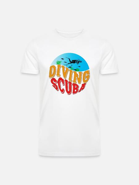 DIVING SCUBA 3 - Men’s Tri-Blend Organic T-Shirt - white