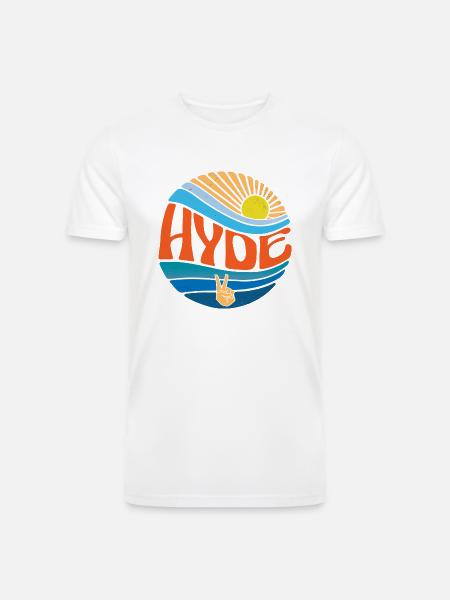 Hyde Shirt Vintage Sunset Hyde Groovy Tie Dye - Men’s Tri-Blend Organic T-Shirt - white