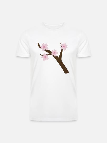 sakura branch - Men’s Tri-Blend Organic T-Shirt - white