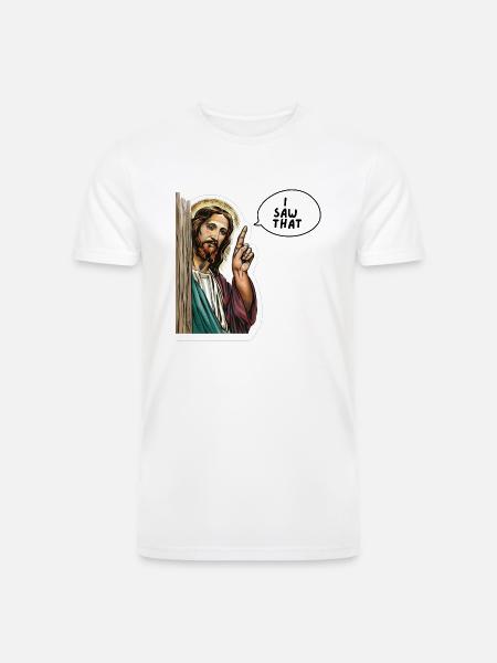 Jesus - I Saw That - Men’s Tri-Blend Organic T-Shirt - white