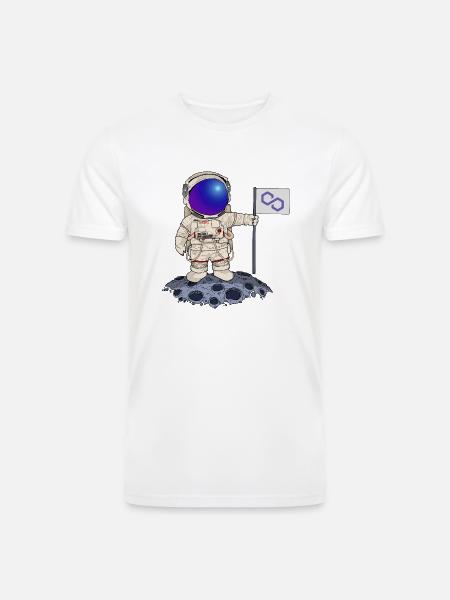 Moon Boy Polygon - Men’s Tri-Blend Organic T-Shirt - white