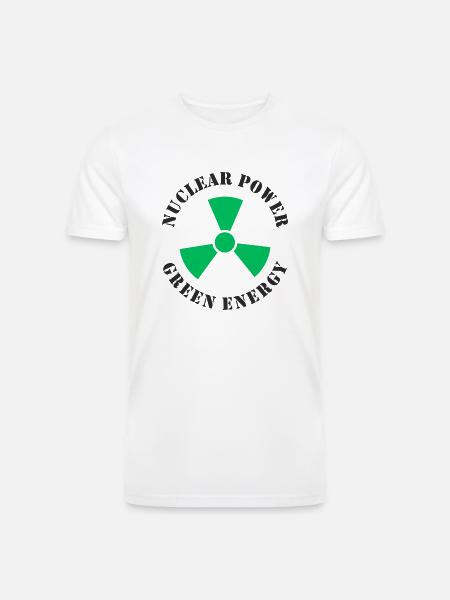 Nuclear Power Green Energy - Men’s Tri-Blend Organic T-Shirt - white