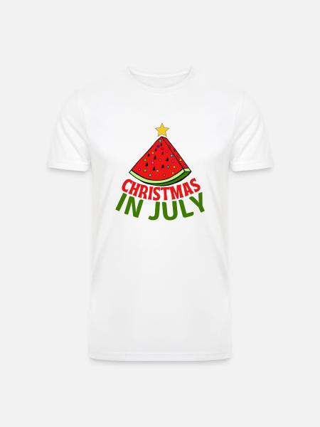 CHRISTMAS IN JULY - Men’s Tri-Blend Organic T-Shirt - white