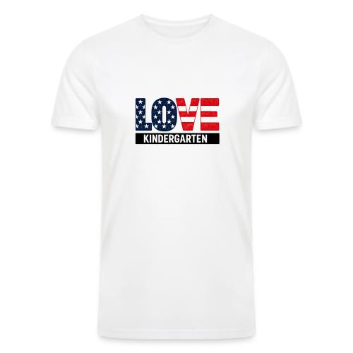 Love Kindergarten Patriotic Graduation - Men’s Tri-Blend Organic T-Shirt