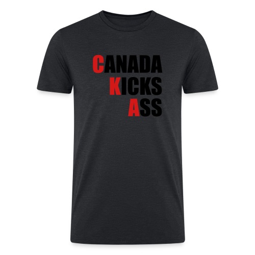 Canada Kicks Ass Vertical - Men’s Tri-Blend Organic T-Shirt