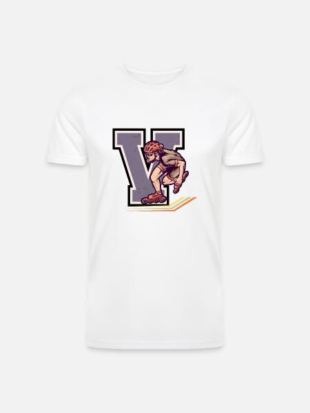 Rollerblading Velocity - V Series - Men’s Tri-Blend Organic T-Shirt - white