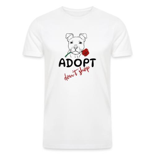 Retro Adopt Dont Shop Cute Puppy Rose Tee - Men’s Tri-Blend Organic T-Shirt