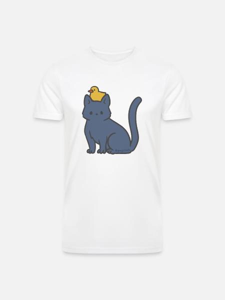 Big Kitty Lil Ducky - Men’s Tri-Blend Organic T-Shirt - white