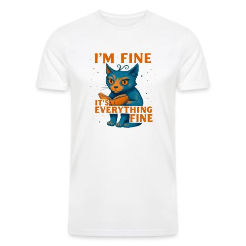 Funny Cat I’m Fine It’s Everything Fine– Retro tee - Men’s Tri-Blend Organic T-Shirt