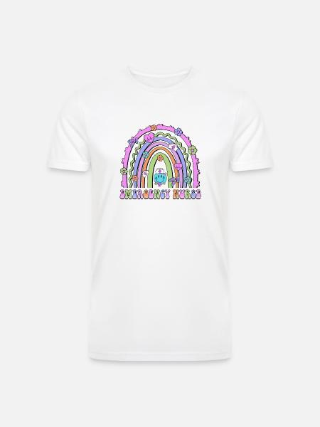 Emergency Nurse rainbow - Men’s Tri-Blend Organic T-Shirt - white