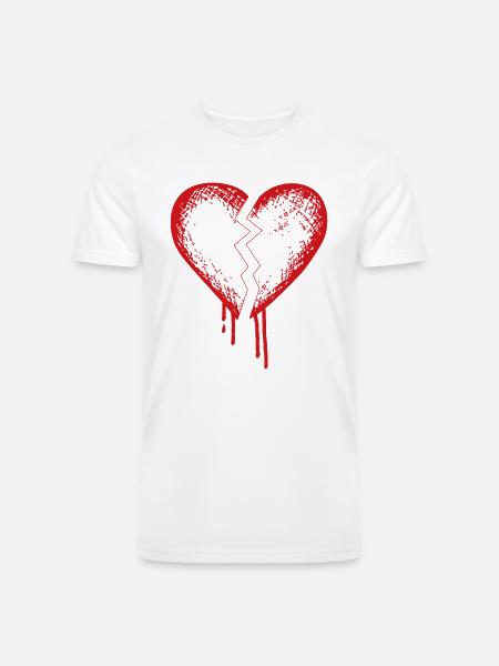 Broken heart - Men’s Tri-Blend Organic T-Shirt - white