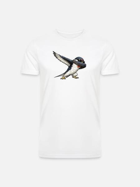 Dabbing Swallow - Men’s Tri-Blend Organic T-Shirt - white