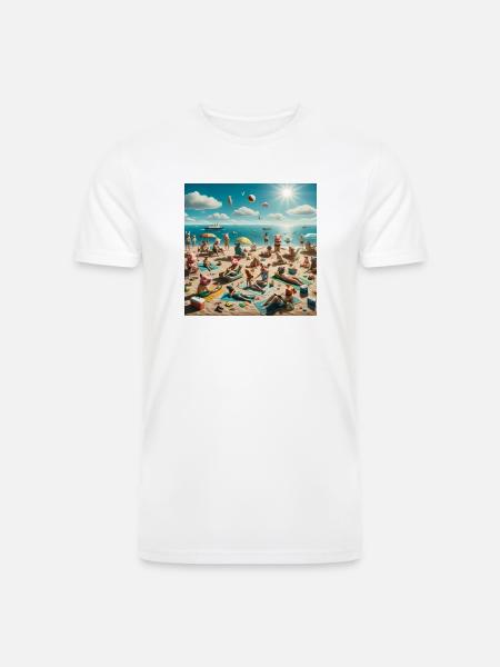 Pigs on the Beach - Men’s Tri-Blend Organic T-Shirt - white