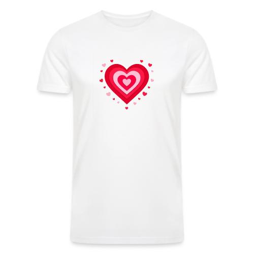 Layered Red & Pink Heart – Cute Valentine Love - Men’s Tri-Blend Organic T-Shirt