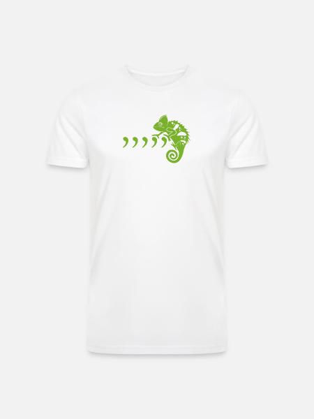 Comma Chameleon - Men’s Tri-Blend Organic T-Shirt - white