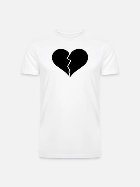 Broken heart black - Men’s Tri-Blend Organic T-Shirt - white
