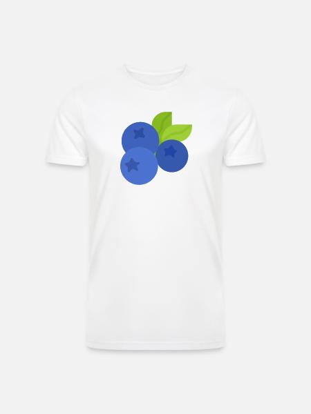 Fresh Blueberry Botanical Illustration - Men’s Tri-Blend Organic T-Shirt - white