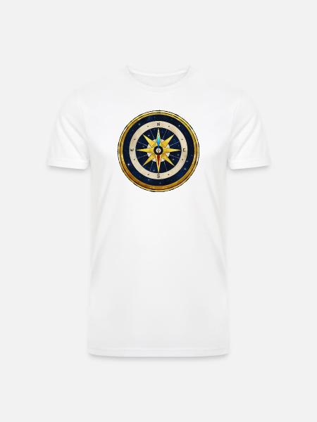 Stellar Golden Compass - Men’s Tri-Blend Organic T-Shirt - white